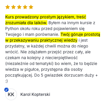 Opinia Karola Kopterskiego
