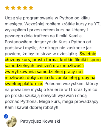 Opinia Patrycjusza Kowalskiego