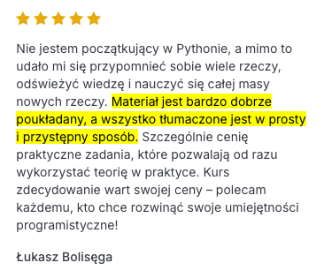 Opinia Łukasza Bołsęgi